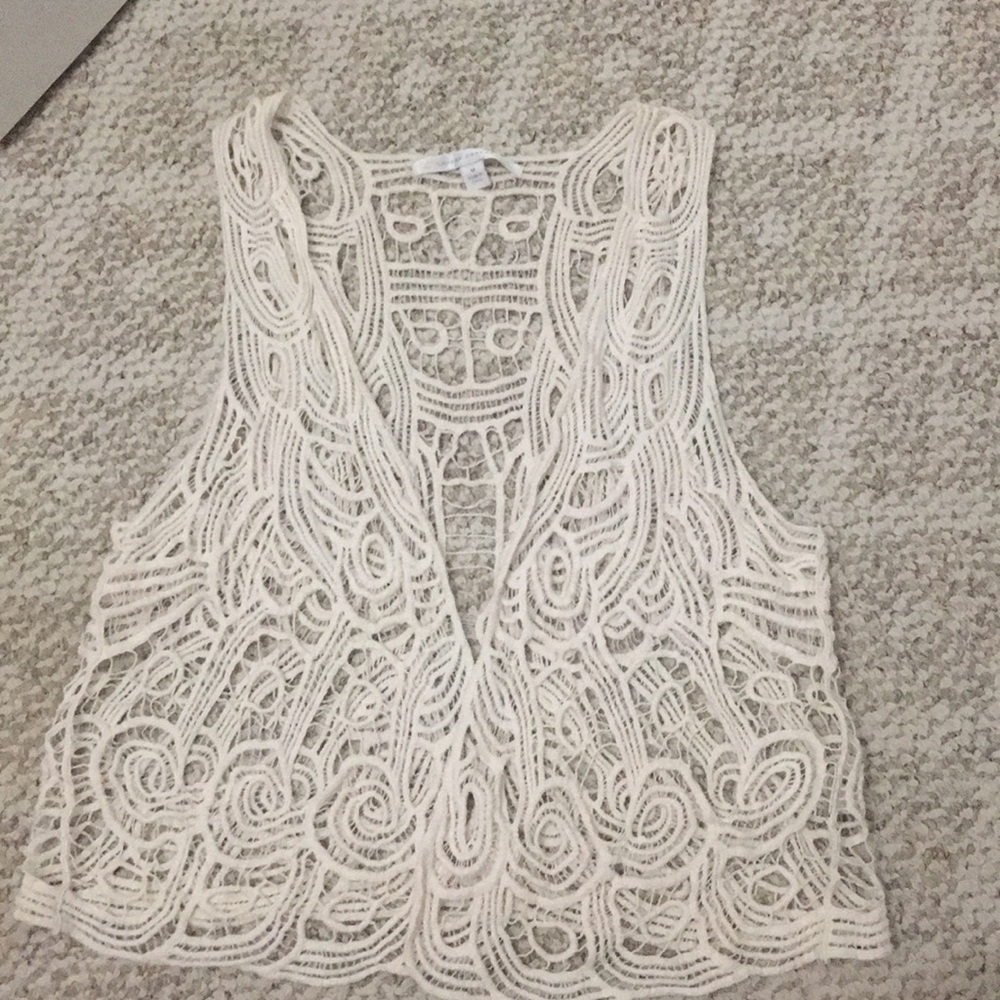 LC Lauren Conrad Knit Crochet Boho Vest Size M